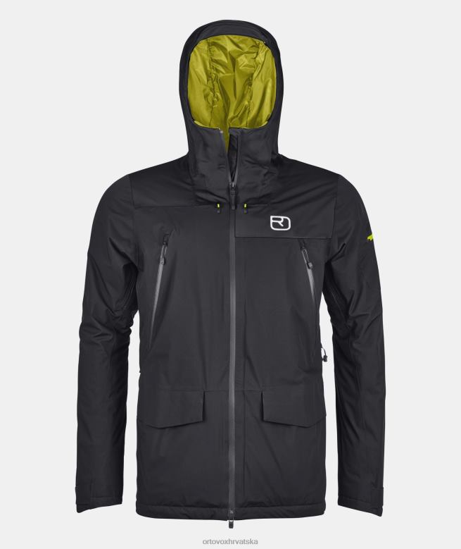 ORTOVOX muškarci crni gavran Sedrun jakna od švicarske vune od 2l X0844614