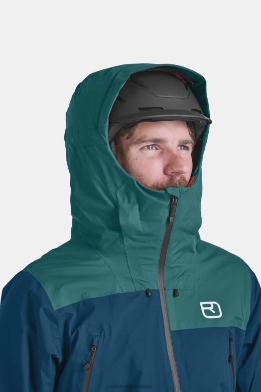 ORTOVOX muškarci petrolej plava Sedrun jakna od švicarske vune od 2l X0844613