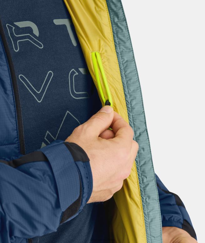 ORTOVOX muškarci petrolej plava jakna od švicarske vune X084442