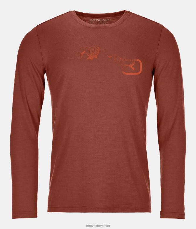 ORTOVOX muškarci glinena naranča 185 merino logo sprej l X0844321