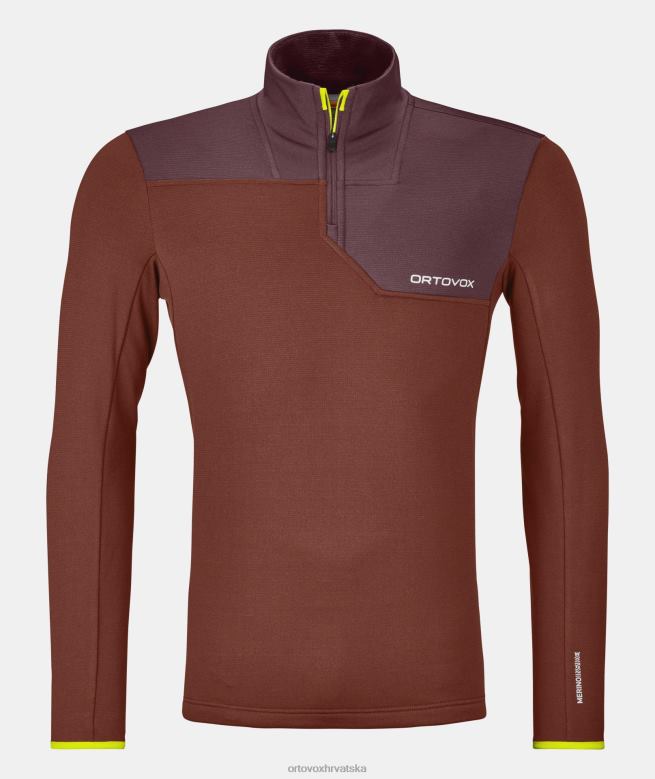 ORTOVOX muškarci glinena naranča lagani ovratnik s patentnim zatvaračem od flisa X0844409