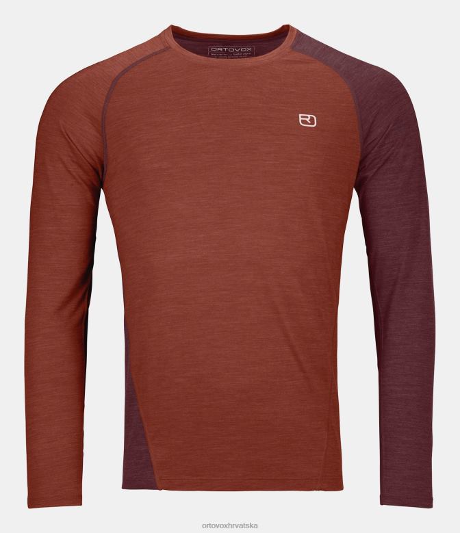 ORTOVOX muškarci glinena narančasta mješavina 120 cool tec dugih rukava s brzim podizanjem X0844704