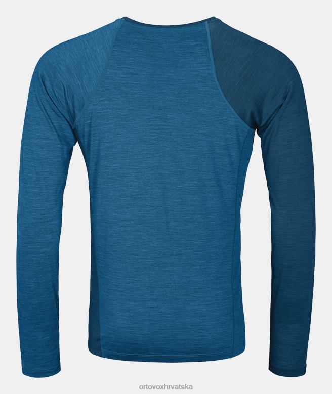 ORTOVOX muškarci petrol plava mješavina 120 cool tec dugih rukava s brzim podizanjem X0844705