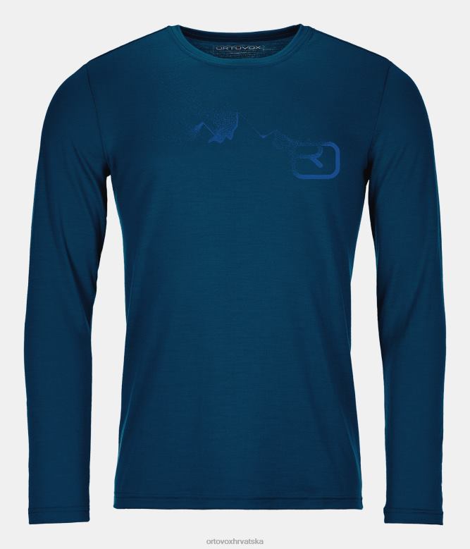 ORTOVOX muškarci petrolej plava 185 merino logo sprej l X0844320