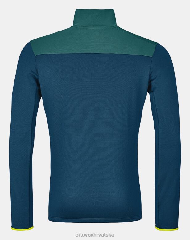 ORTOVOX muškarci petrolej plava lagani ovratnik s patentnim zatvaračem od flisa X0844413