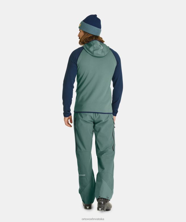 ORTOVOX muškarci arktička siva klasična pletena majica s kapuljačom od flisa gp X0844384