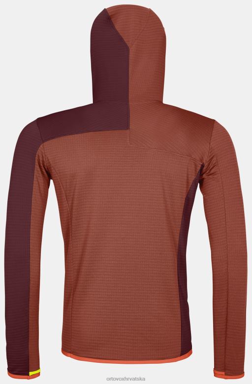 ORTOVOX muškarci glinena naranča flis svjetlo rešetka s kapuljačom jkt X0844622