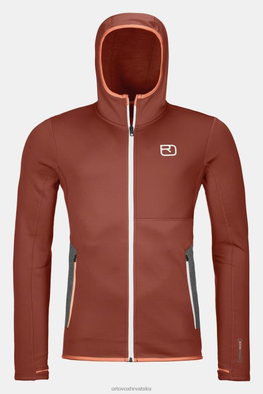 ORTOVOX muškarci glinena naranča majica s kapuljačom od flisa X0844110