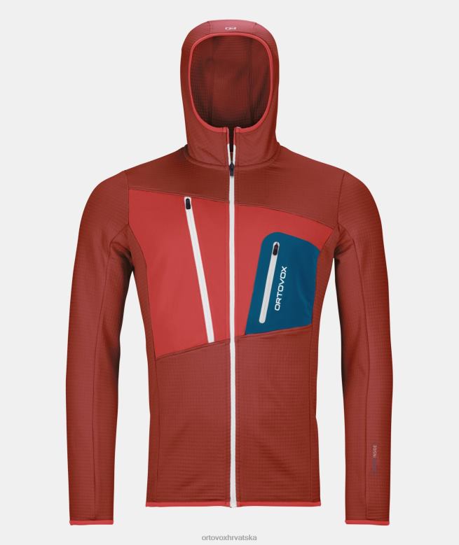 ORTOVOX muškarci glinena naranča majica s kapuljačom od flisa X0844126