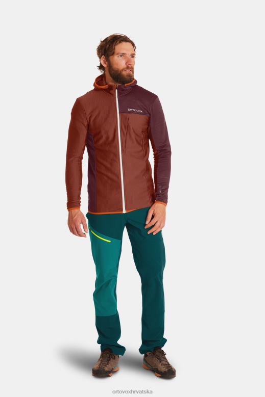 ORTOVOX muškarci zelena mahovina flis svjetlo rešetka s kapuljačom jkt X0844625