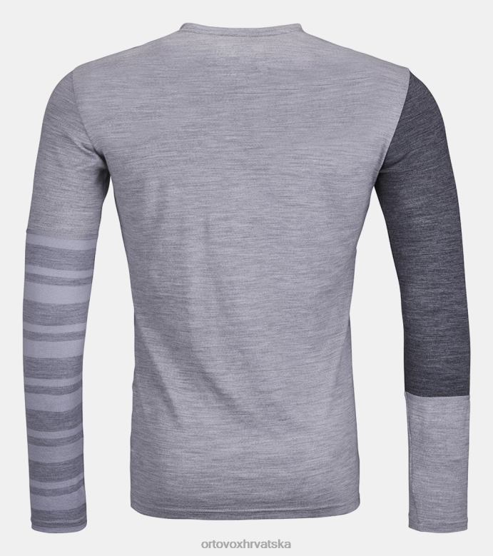 ORTOVOX muškarci siva mješavina 185 kamena vuna dugih rukava X0844302