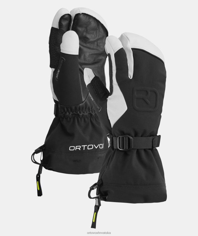 ORTOVOX muškarci crni gavran merino freeride rukavica s 3 prsta X0844431