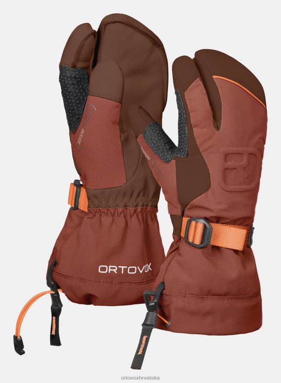 ORTOVOX muškarci glinena naranča merino freeride rukavica s 3 prsta X0844430