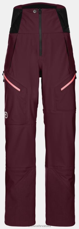ORTOVOX žene tamno vino Hlače od školjke 3l guardian X0844736
