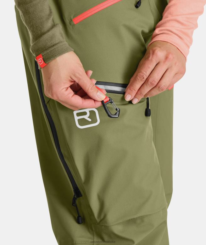 ORTOVOX žene zeleni bor 3l duboke školjkaste hlače s biberom X0844986