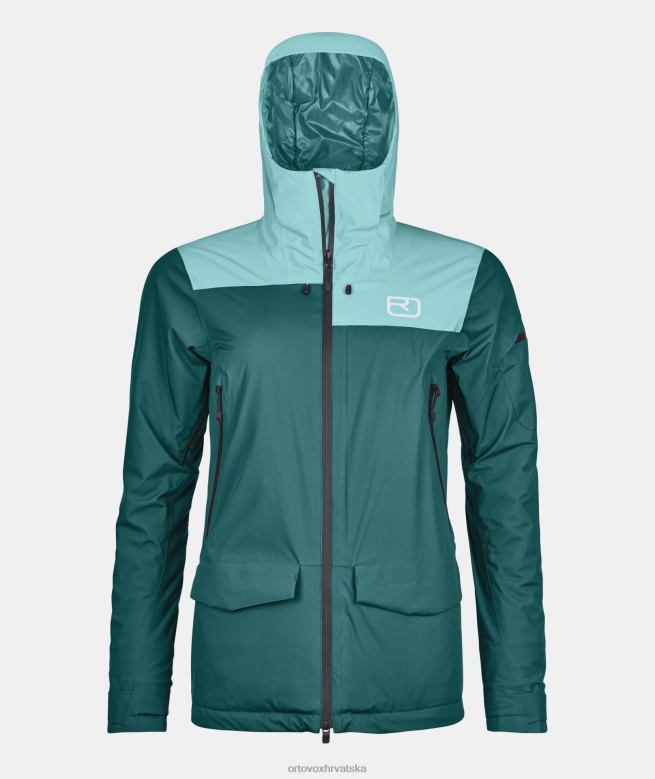 ORTOVOX žene pacifičko zelena Sedrun jakna od švicarske vune od 2l X08441237