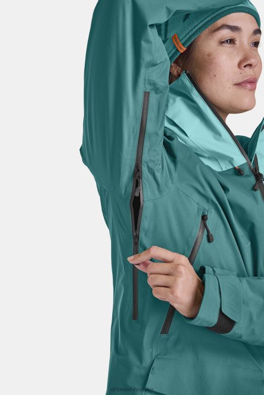 ORTOVOX žene pacifičko zelena Sedrun jakna od švicarske vune od 2l X08441237