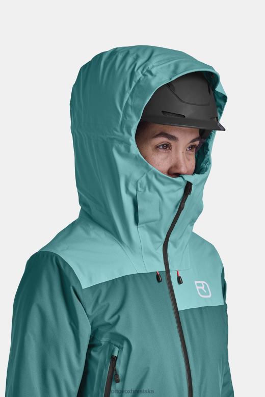 ORTOVOX žene pacifičko zelena Sedrun jakna od švicarske vune od 2l X08441237