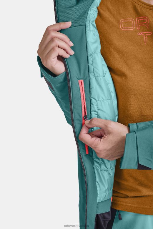 ORTOVOX žene pacifičko zelena Sedrun jakna od švicarske vune od 2l X08441237