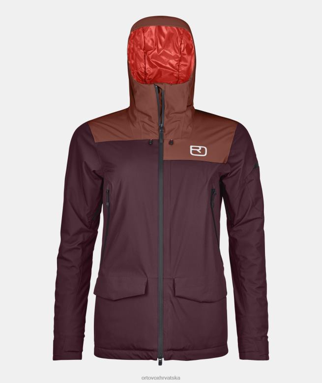 ORTOVOX žene tamno vino Sedrun jakna od švicarske vune od 2l X08441236