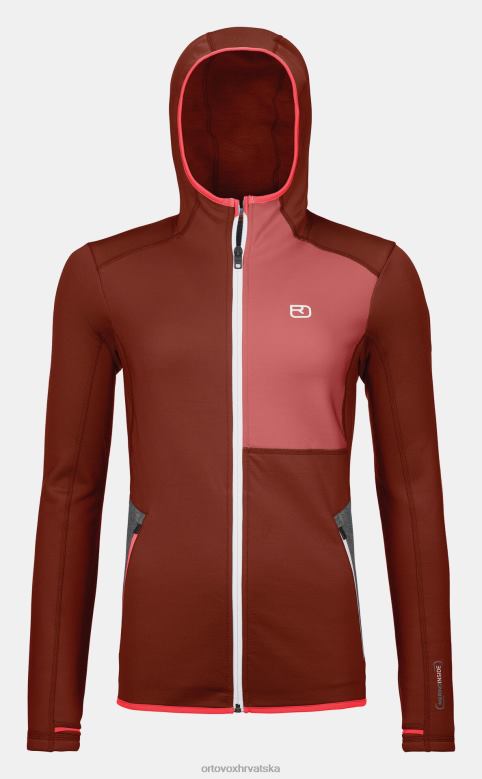 ORTOVOX žene glinena naranča majica s kapuljačom od flisa X0844884