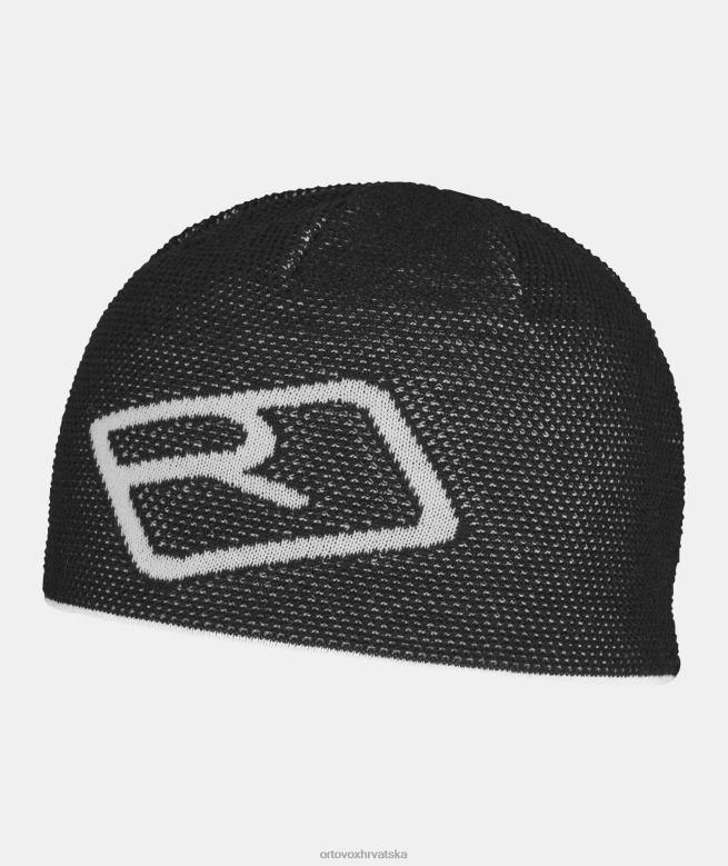 ORTOVOX žene crni gavran pletena kapica s merino logom X0844590