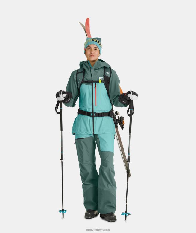 ORTOVOX žene pacifičko zelena merino freeride rukavica s 3 prsta X08441139